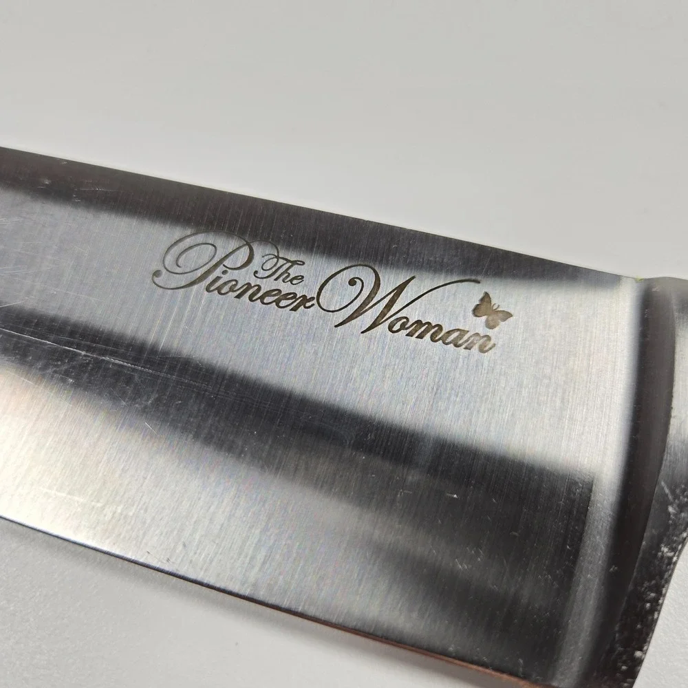 NICE Pioneer Woman Chef's Knife Wood Handle Stainless Steel Blade Full Tang‎